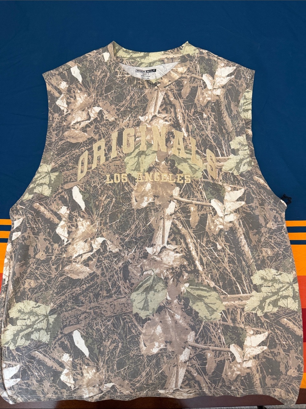 Camouflage Sleeveless Graphic Tee - 'Originals Los Angeles'